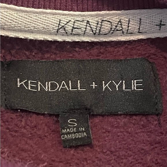 Kendall + Kylie Maroon Cropped Sweatshirt - Picture 8 of 9